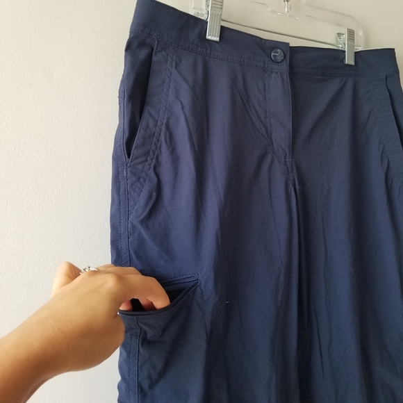 Ll Bean Cropped Water Repellent Comfort Trail Pants Navy Blue 6 - Picture 4 of 13